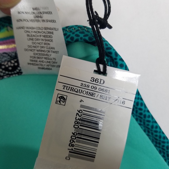 Shade & Shore Paisley Green Halter Bikini Top 36D - Picture 8 of 8